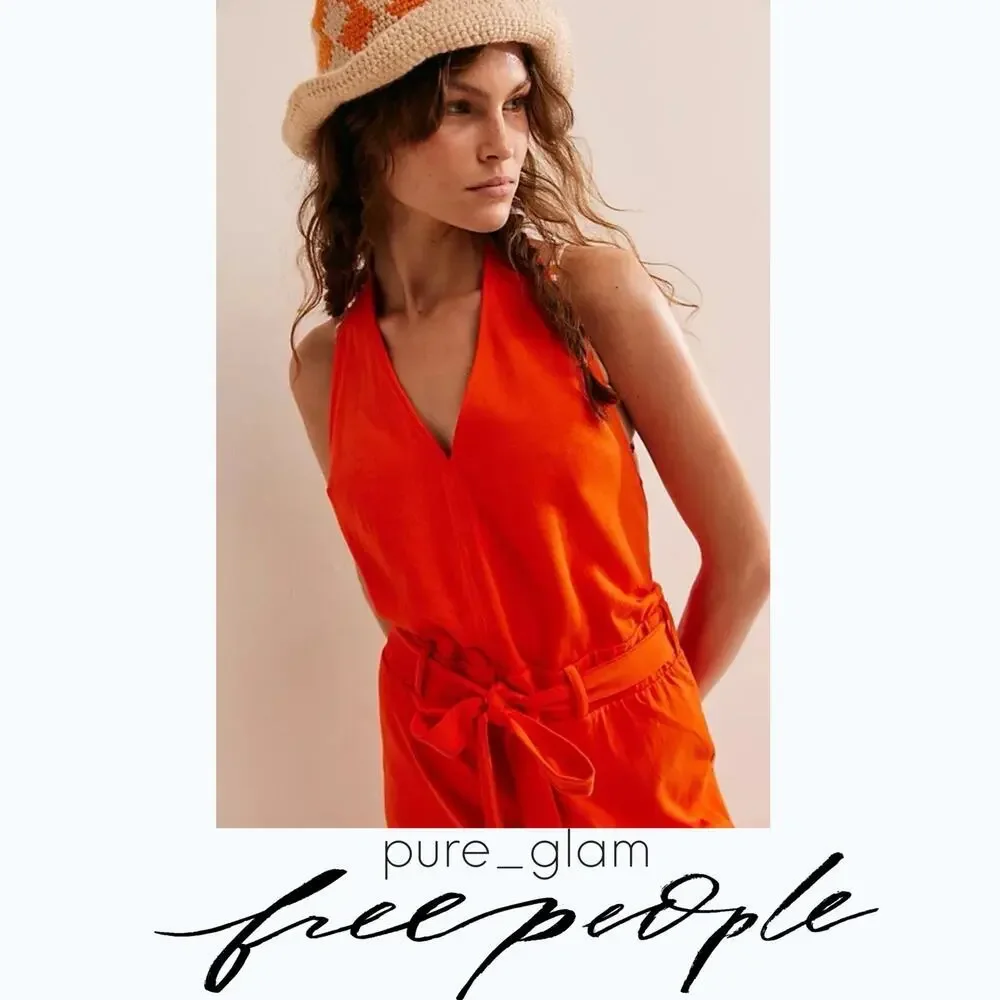 Free People dress halter midi belted